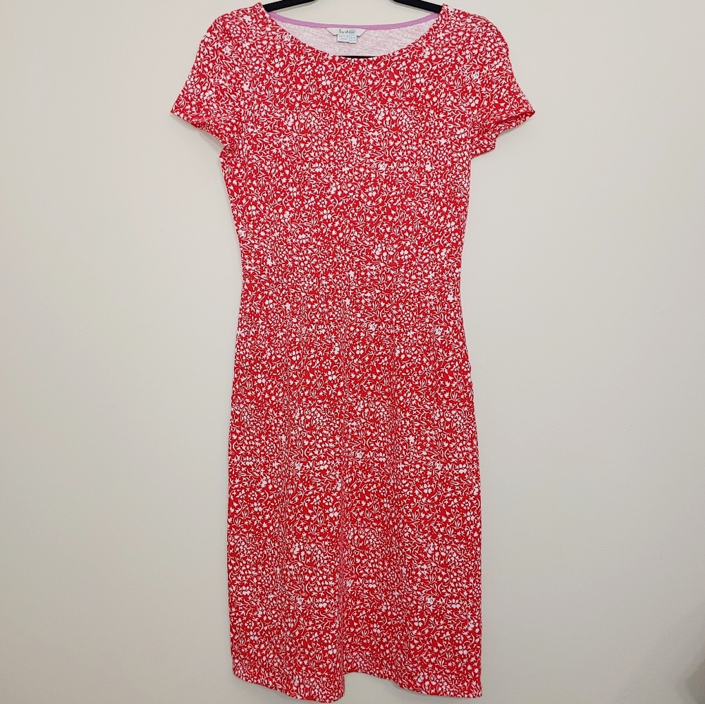 Boden Margot Red Orange floral pocket dress